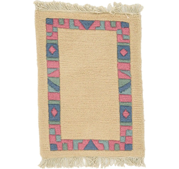 HandKnotted 1' 4 x 2' Indo Tibet Rug