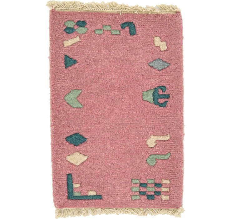 1' 4 x 2' Indo Tibet Rug