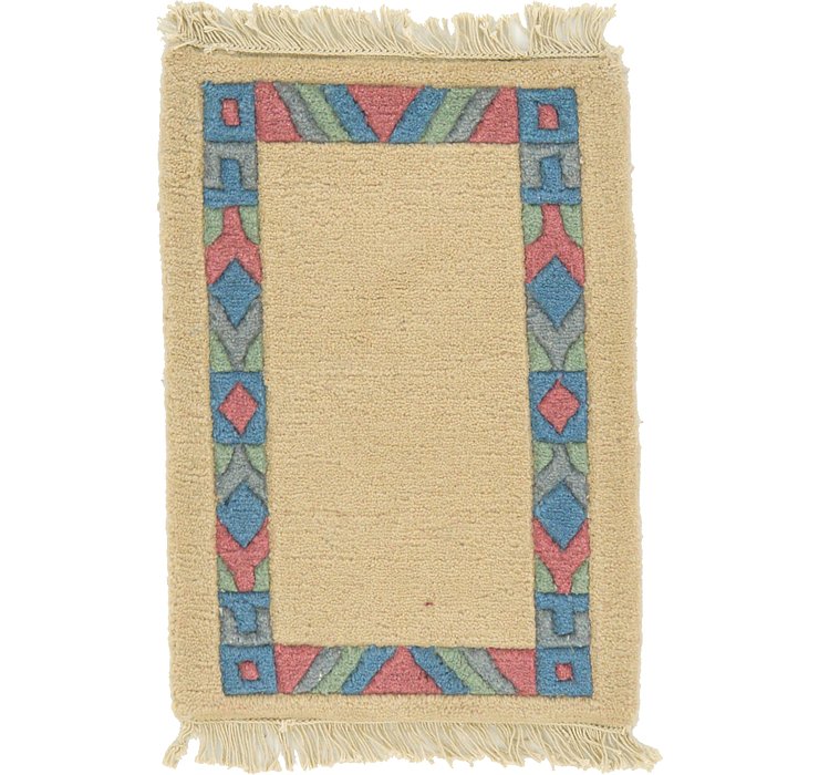 1' 4 x 2' Indo Tibet Rug