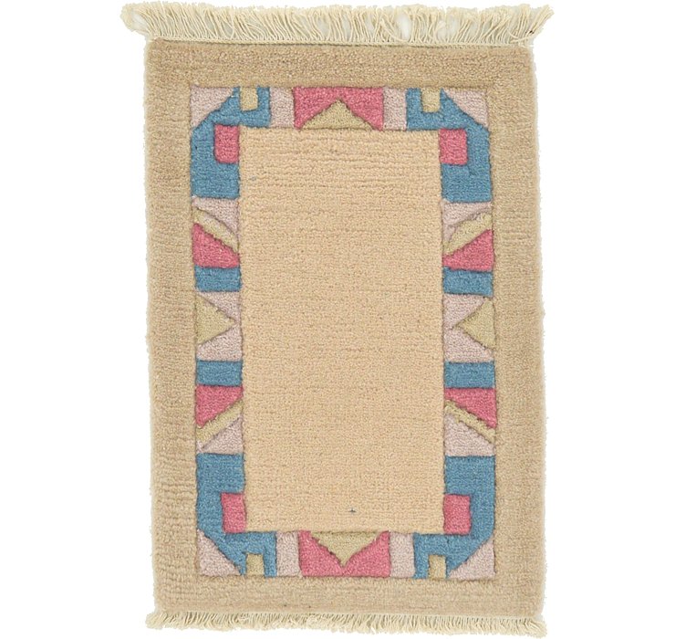 1' 4 x 2' Indo Tibet Rug