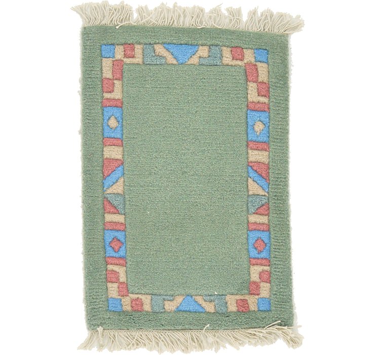 HandKnotted 1' 4 x 2' Indo Tibet Rug