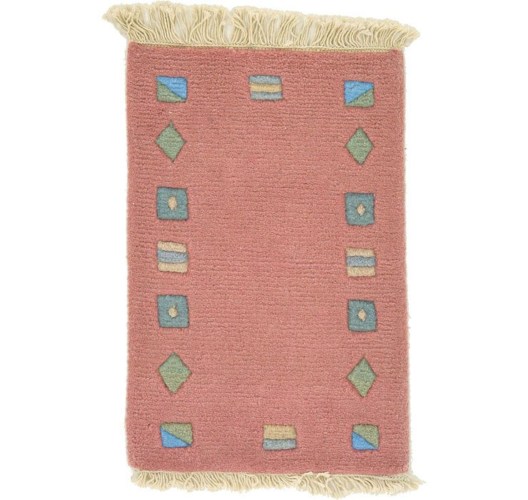 HandKnotted 1' 4 x 2' Indo Tibet Rug