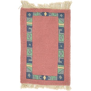 HandKnotted 1' 4 x 2' Indo Tibet Rug