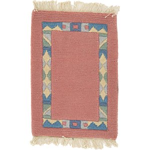 HandKnotted 1' 4 x 2' Indo Tibet Rug