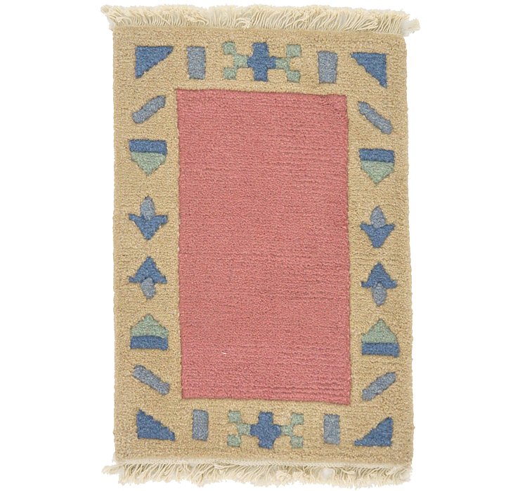 1' 4 x 2' Indo Tibet Rug