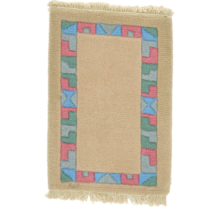 1' 4 x 2' Indo Tibet Rug