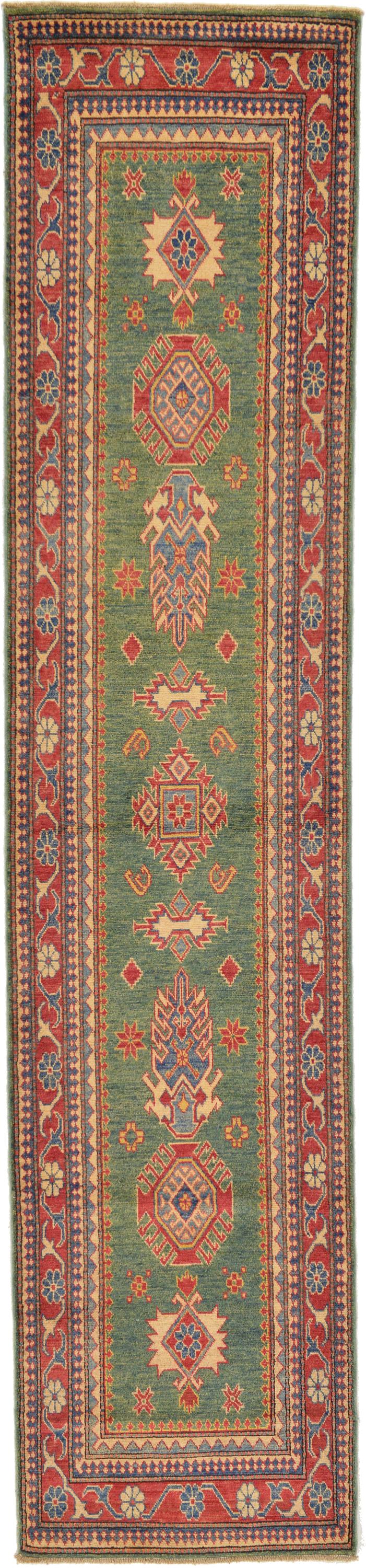 Green 2' 9 x 12' 2 Kazak Oriental Runner Rug eSaleRugs