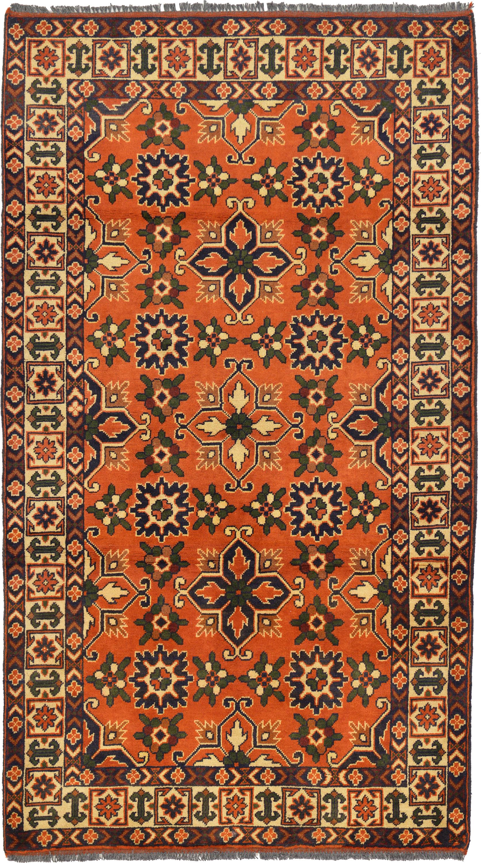 Orange 3' 6 x 6' 3 Kazak Oriental Rug eSaleRugs