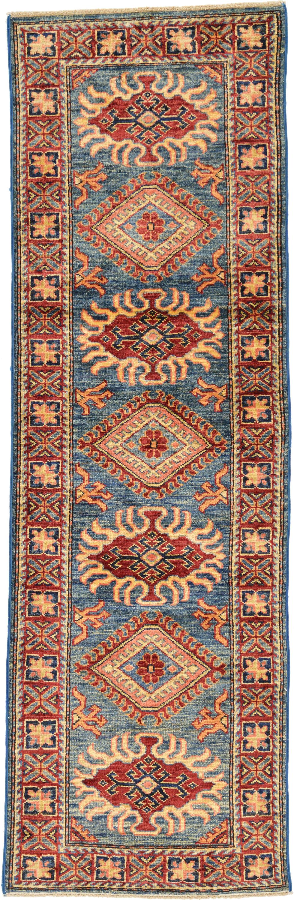 Blue 2' x 6' Kazak Oriental Runner Rug eSaleRugs