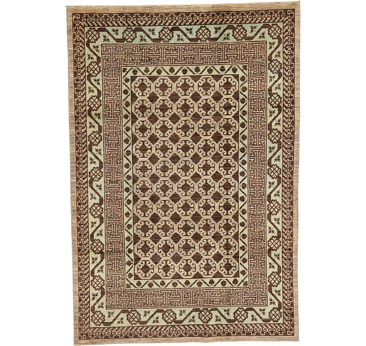 6' 7 x 9' 9 Khotan Ziegler Oriental...