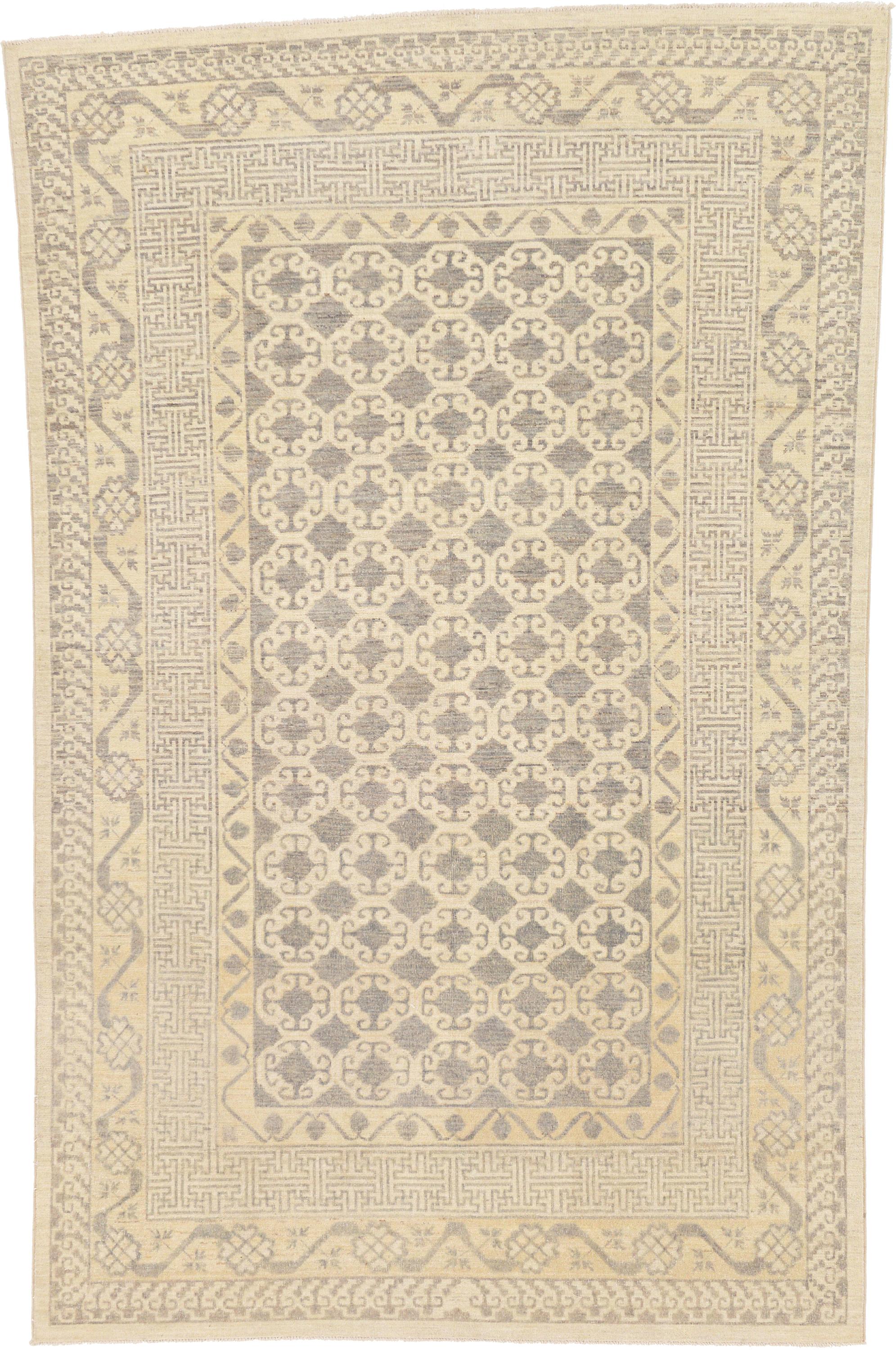 Gray 6' 4 x 10' Khotan Ziegler Rug eSaleRugs