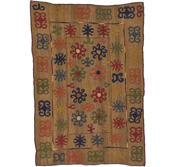 4' 5 x 6' 6 Kilim Suzani Rug