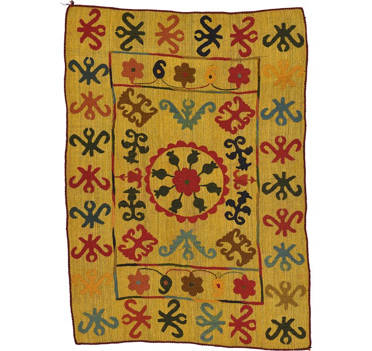 4' 7 x 6' 4 Kilim Suzani Rug