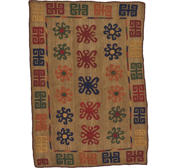 4' 4 x 6' 3 Kilim Suzani Rug