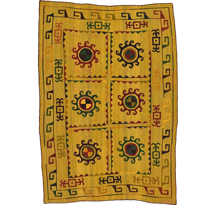 4' 6 x 6' 6 Kilim Suzani Rug