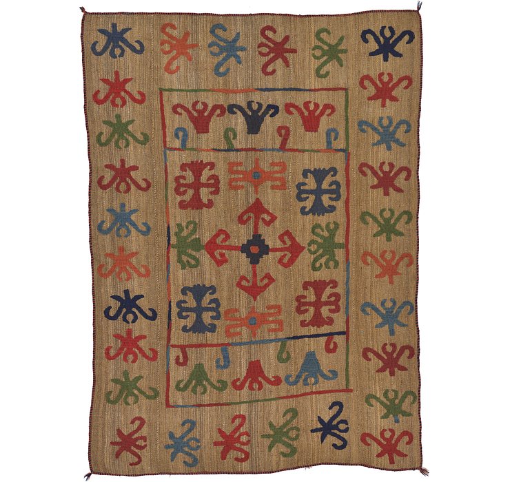 4' 9 x 6' 7 Kilim Suzani Rug