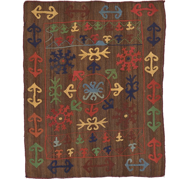 5' 3 x 6' 6 Kilim Suzani Rug