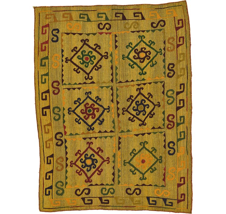 4' 7 x 6' Kilim Suzani Rug