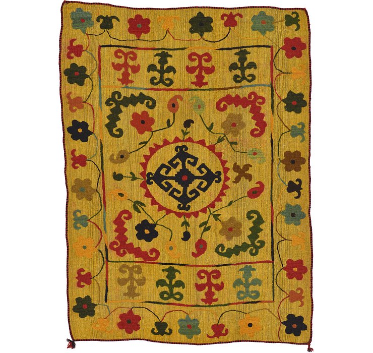 4' 7 x 6' 2 Kilim Suzani Rug