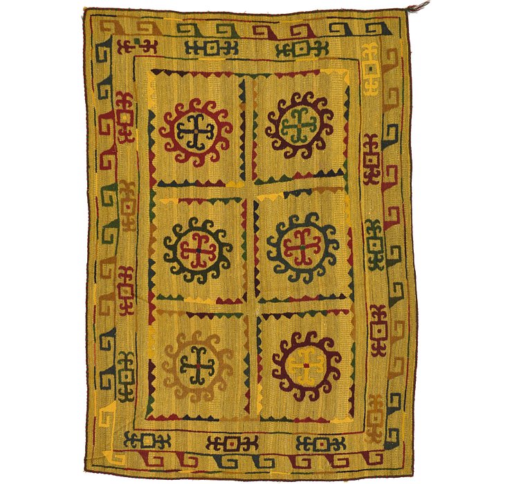 4' 4 x 6' 2 Kilim Suzani Rug