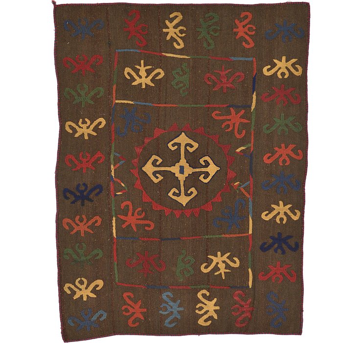 4' 9 x 6' 3 Kilim Suzani Rug