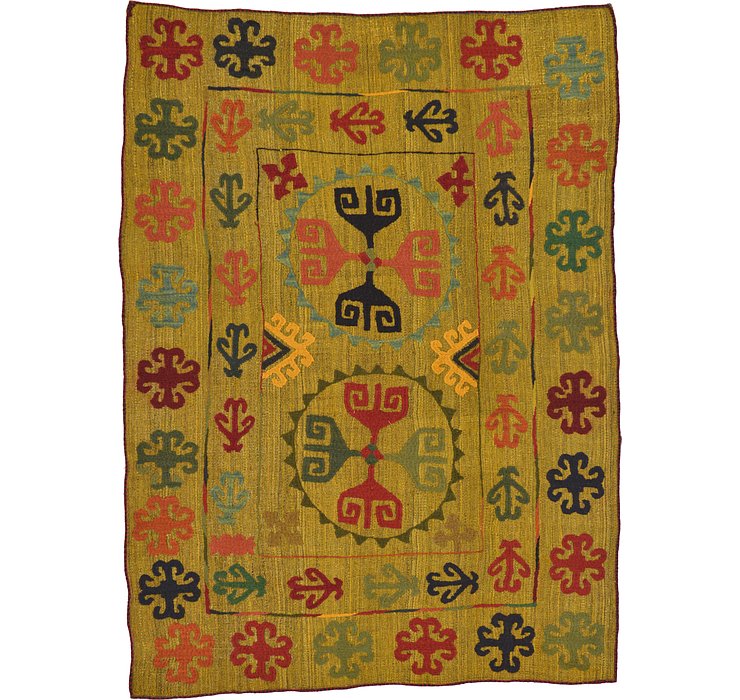 4' 9 x 6' 7 Kilim Suzani Rug