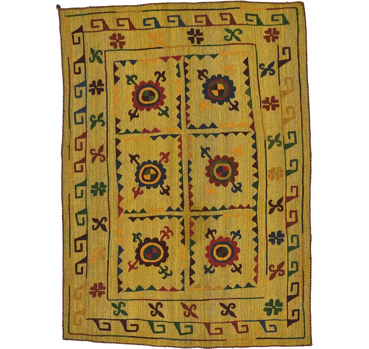 4' 7 x 6' 4 Kilim Suzani Rug
