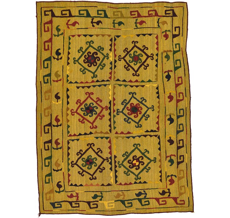 4' 6 x 6' 2 Kilim Suzani Rug