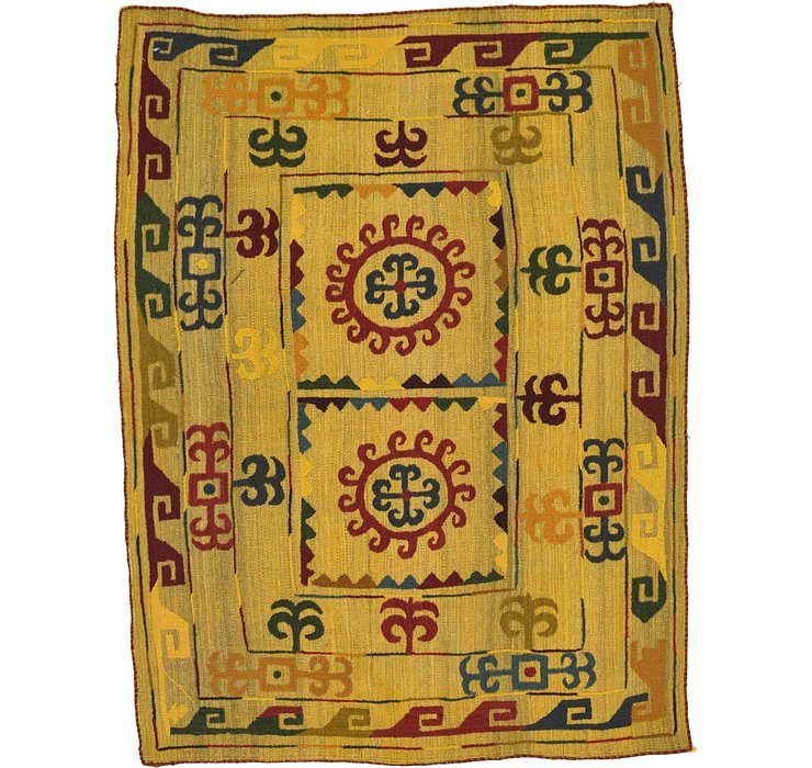 4' 5 x 5' 10 Kilim Suzani Rug
