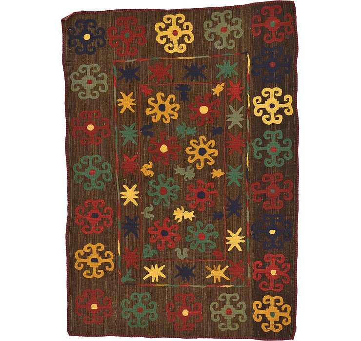 4' 8 x 6' 6 Kilim Suzani Rug