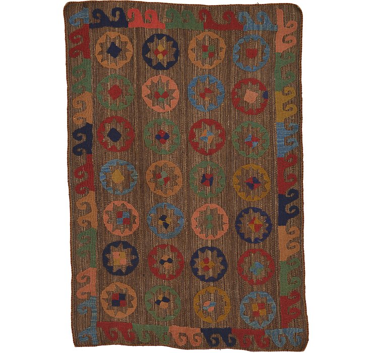 4' 9 x 7' Kilim Suzani Rug