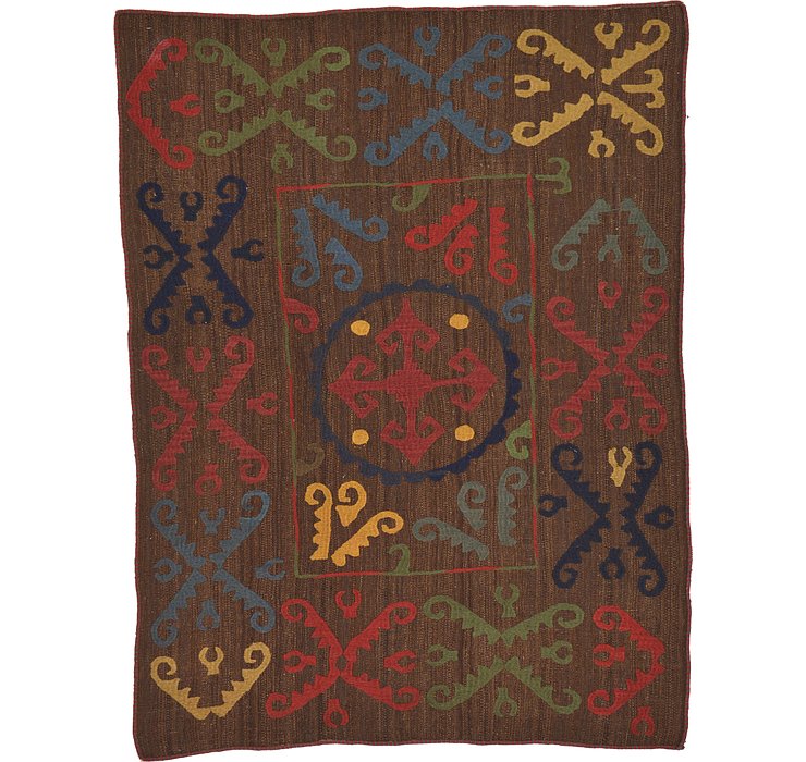 4' 10 x 6' 4 Kilim Suzani Rug