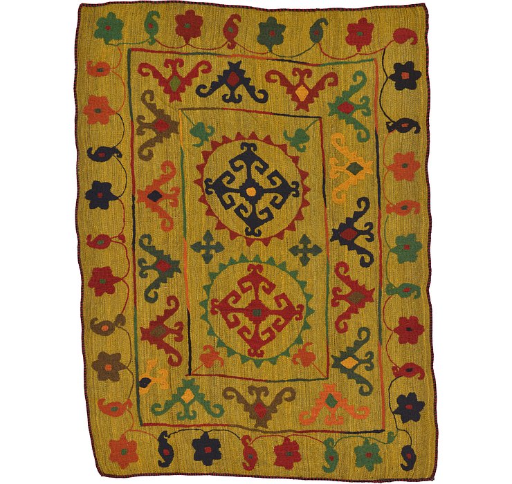 5' x 6' 7 Kilim Suzani Rug