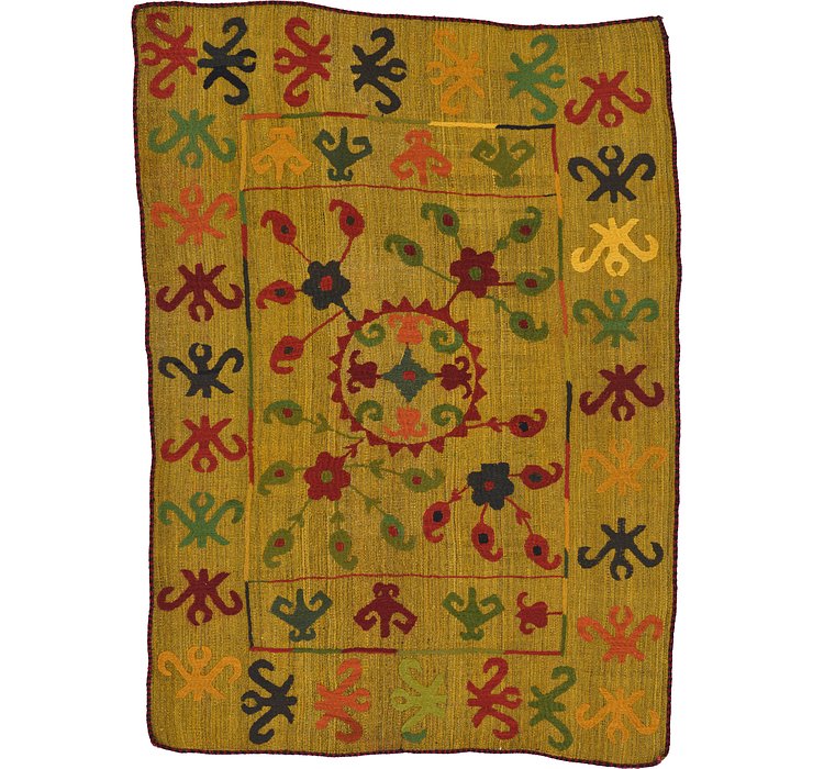 4' 9 x 6' 7 Kilim Suzani Rug