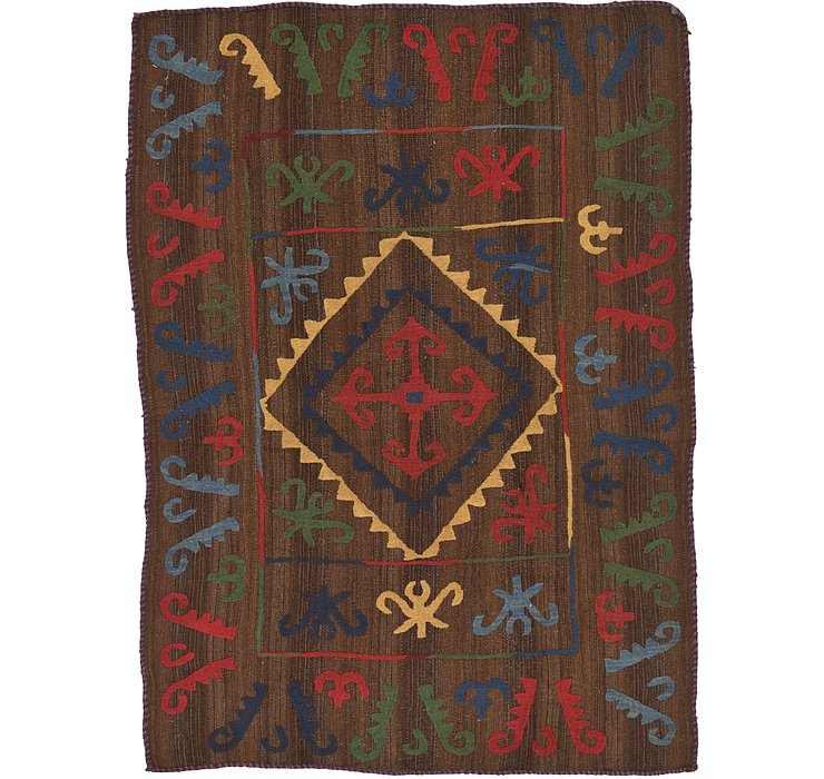 4' 10 x 6' 7 Kilim Suzani Rug