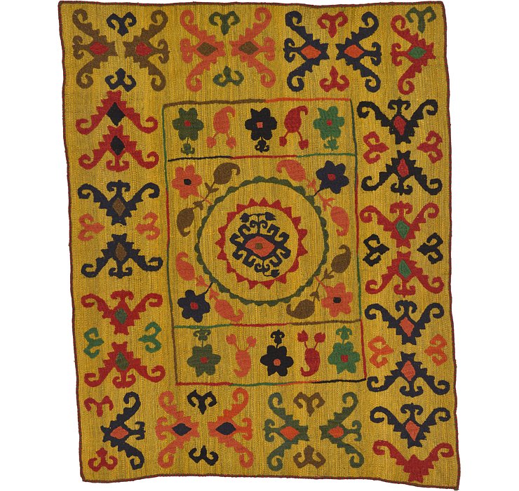 5' x 6' 2 Kilim Suzani Rug
