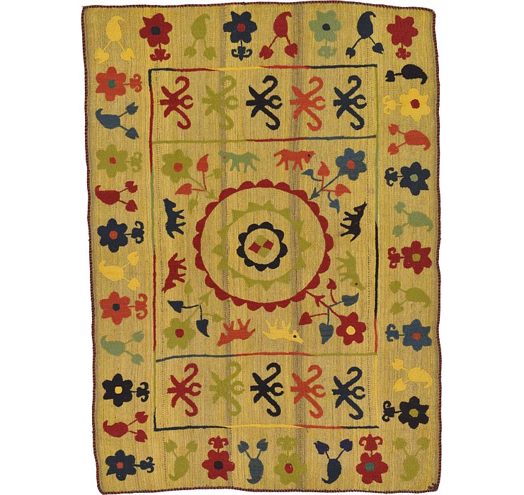 4' 10 x 6' 8 Kilim Suzani Rug
