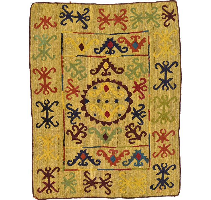 5' x 6' 3 Kilim Suzani Rug