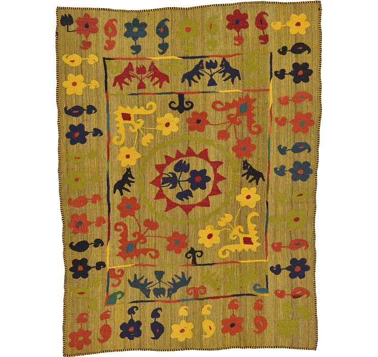 4' 10 x 6' 4 Kilim Suzani Rug