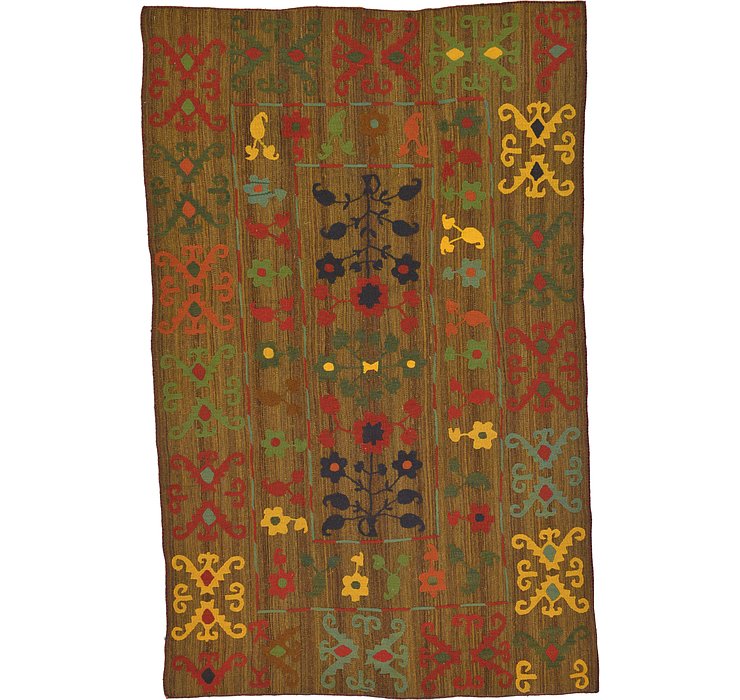 6' 3 x 9' 9 Kilim Suzani Rug