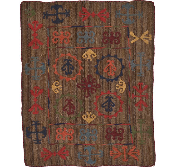 5' x 6' 2 Kilim Suzani Rug