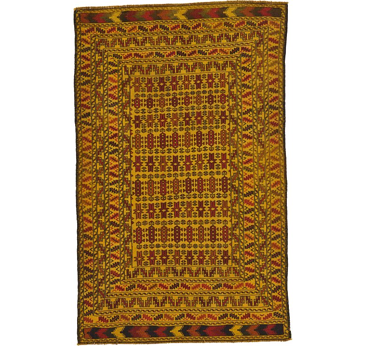 4' 2 x 6' 7 Kilim Afghan Rug