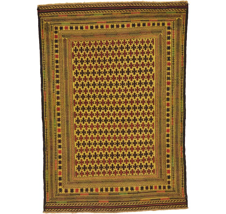 4' 2 x 5' 10 Kilim Afghan Rug