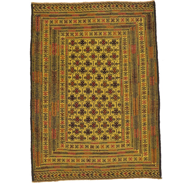 4' 2 x 5' 8 Kilim Afghan Rug