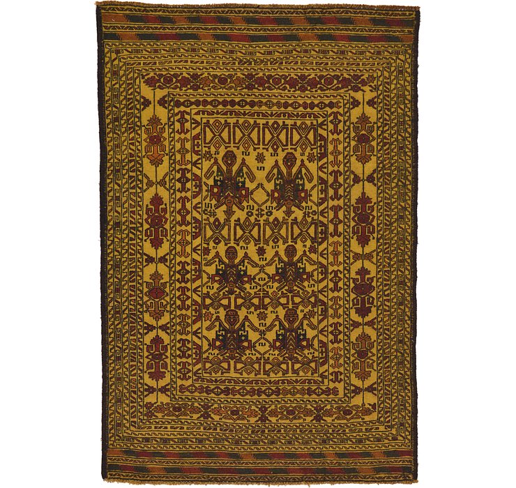 4' 3 x 6' 4 Kilim Afghan Rug