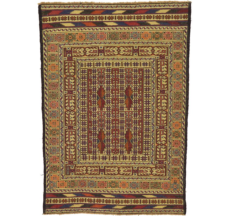 4' 3 x 6' 2 Kilim Afghan Rug