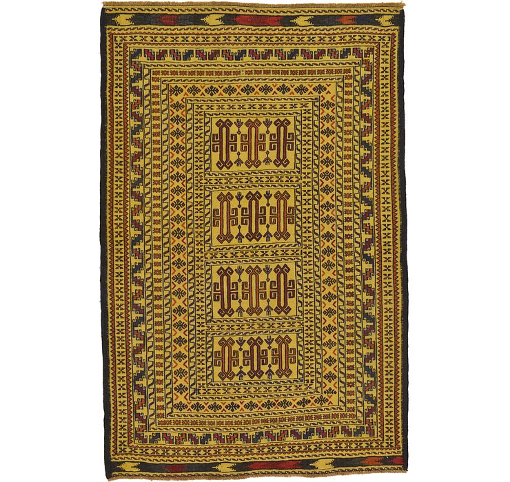 4' 3 x 6' 6 Kilim Afghan Rug