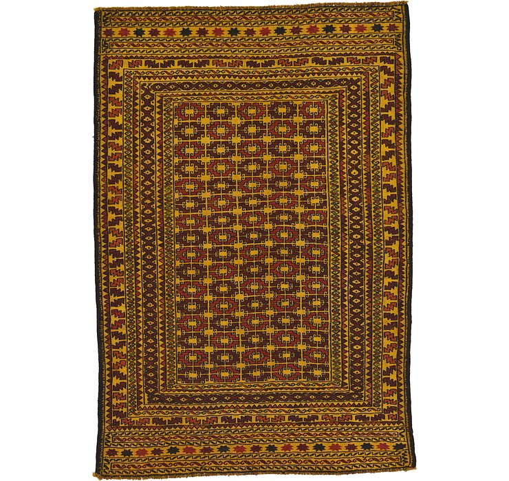 4' 2 x 6' 2 Kilim Afghan Rug