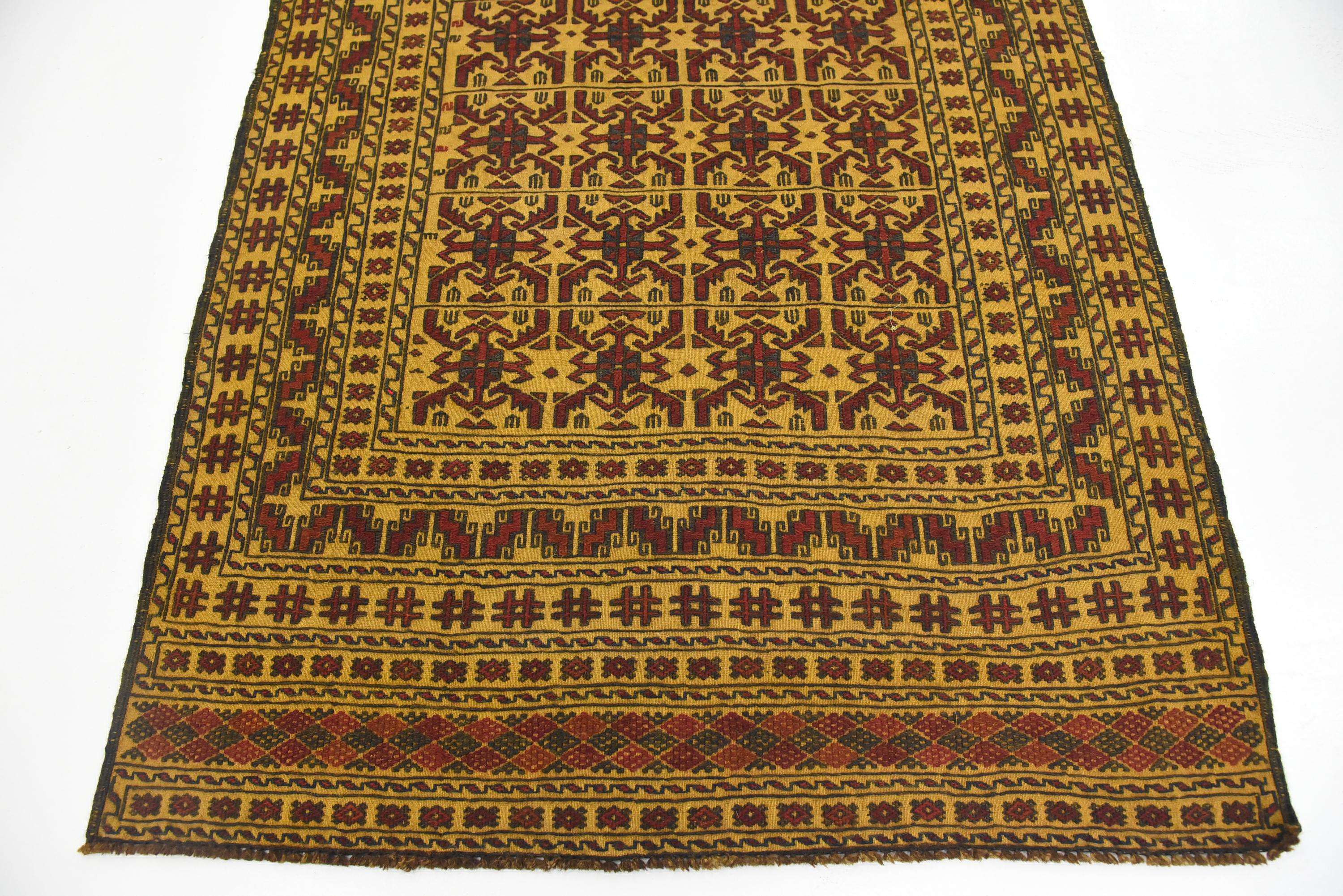 Gold 4' x 6' 6 Kilim Afghan Rug iRugs UK