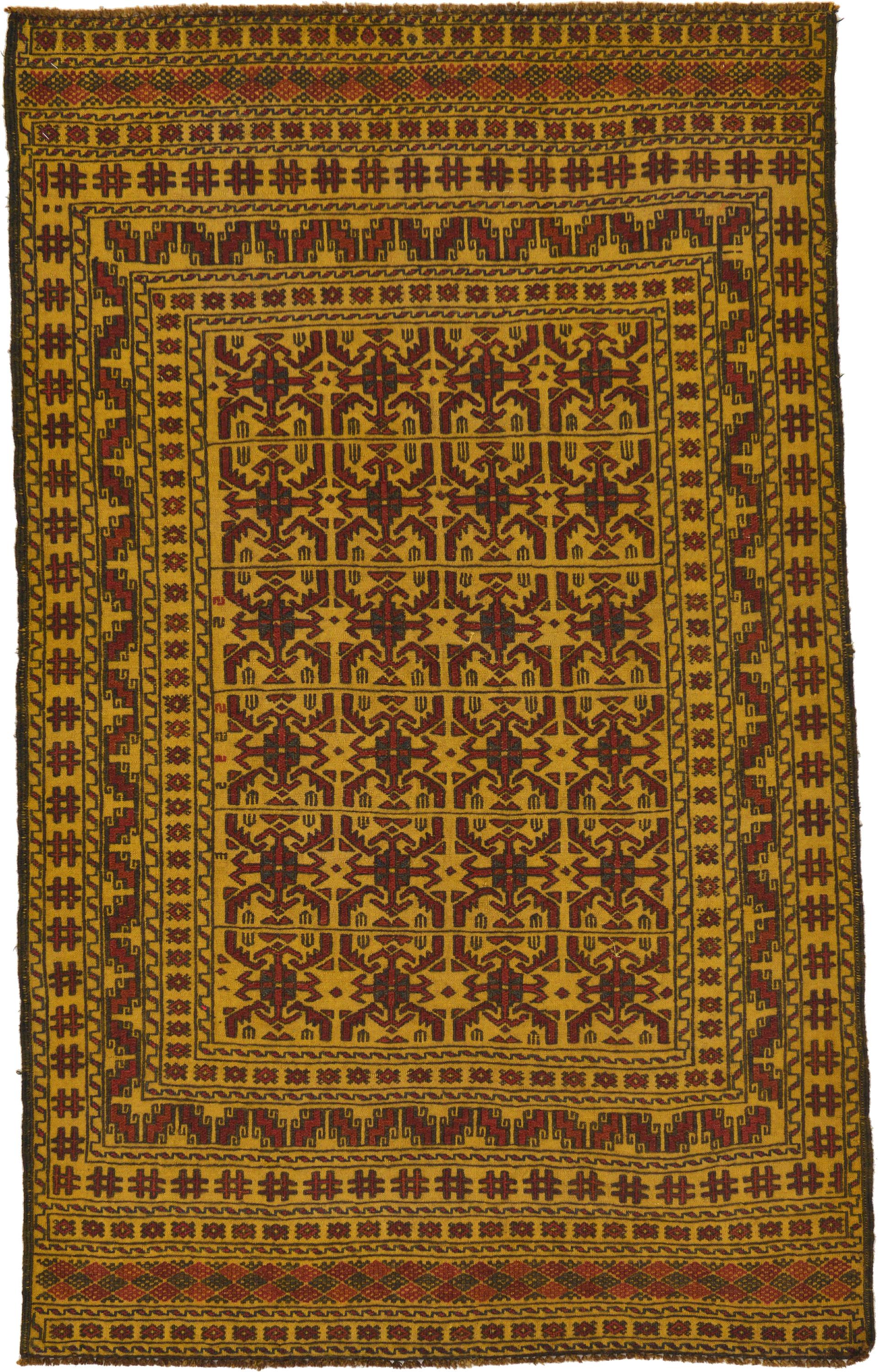 Gold 4' x 6' 6 Kilim Afghan Rug iRugs UK